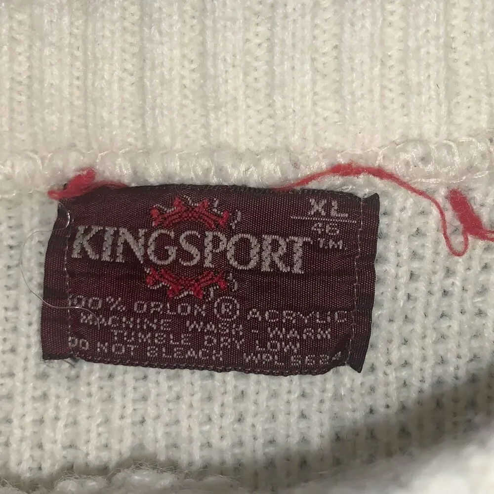 Vintage Kingsport Men’s Acrylic Sweater Size XL Cream‎ Blue